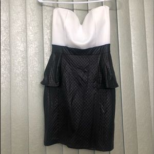 Black and White Peplum Dress